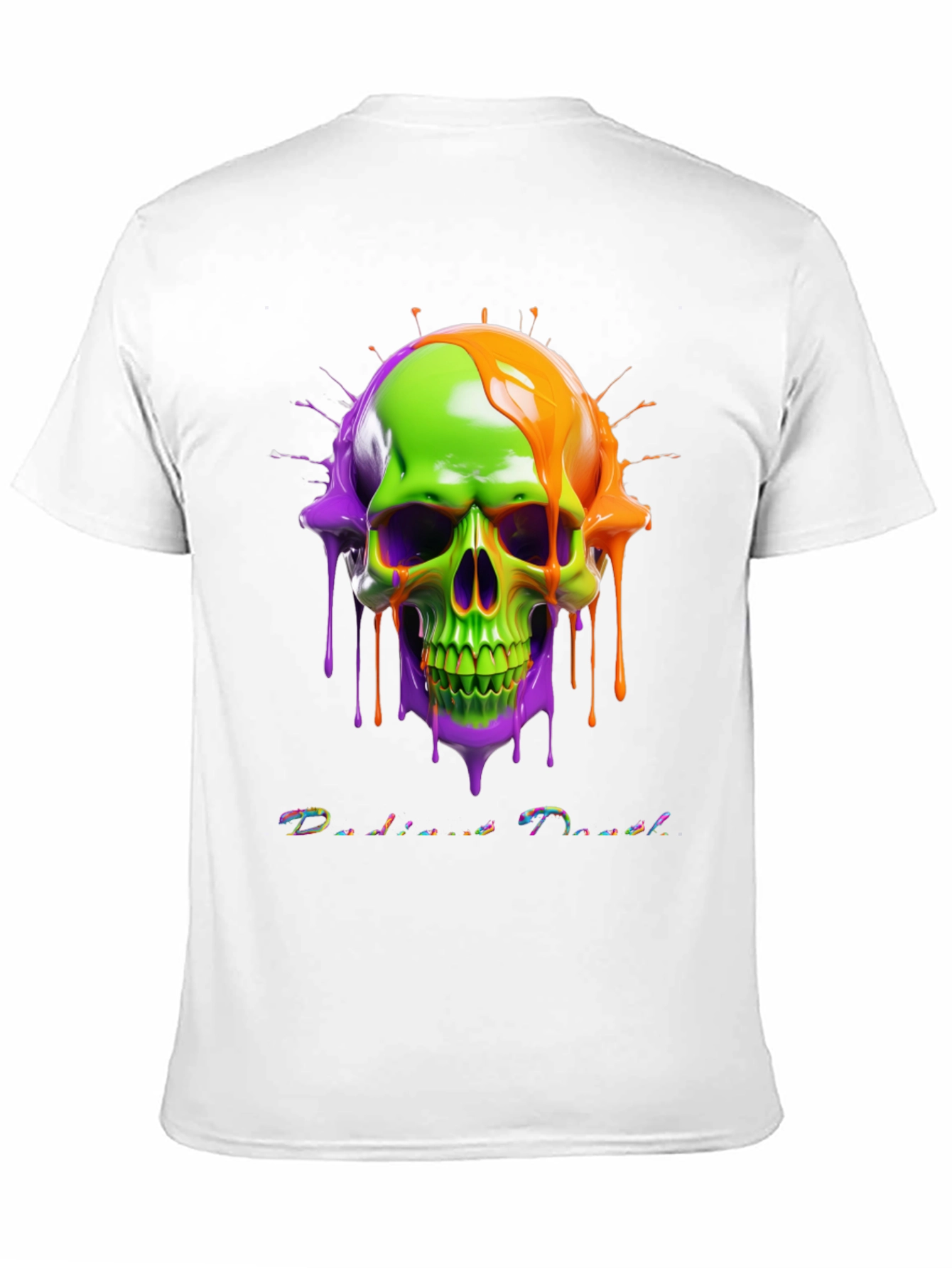 Radiant Death Tee - Neon Skull Graphic T-Shirt