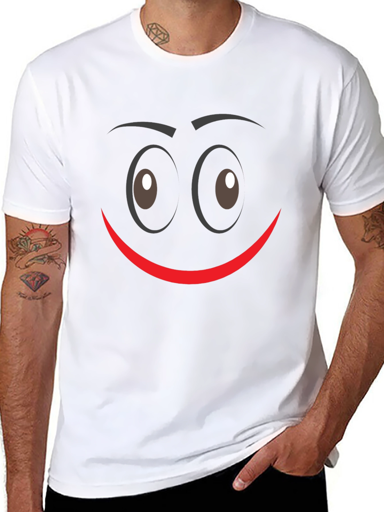 Funny Smiley Face Graphic Tee - Unisex Black T-Shirt