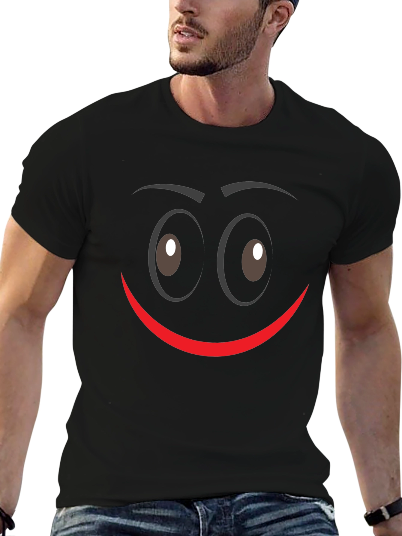 Funny Smiley Face Graphic Tee - Unisex Black T-Shirt