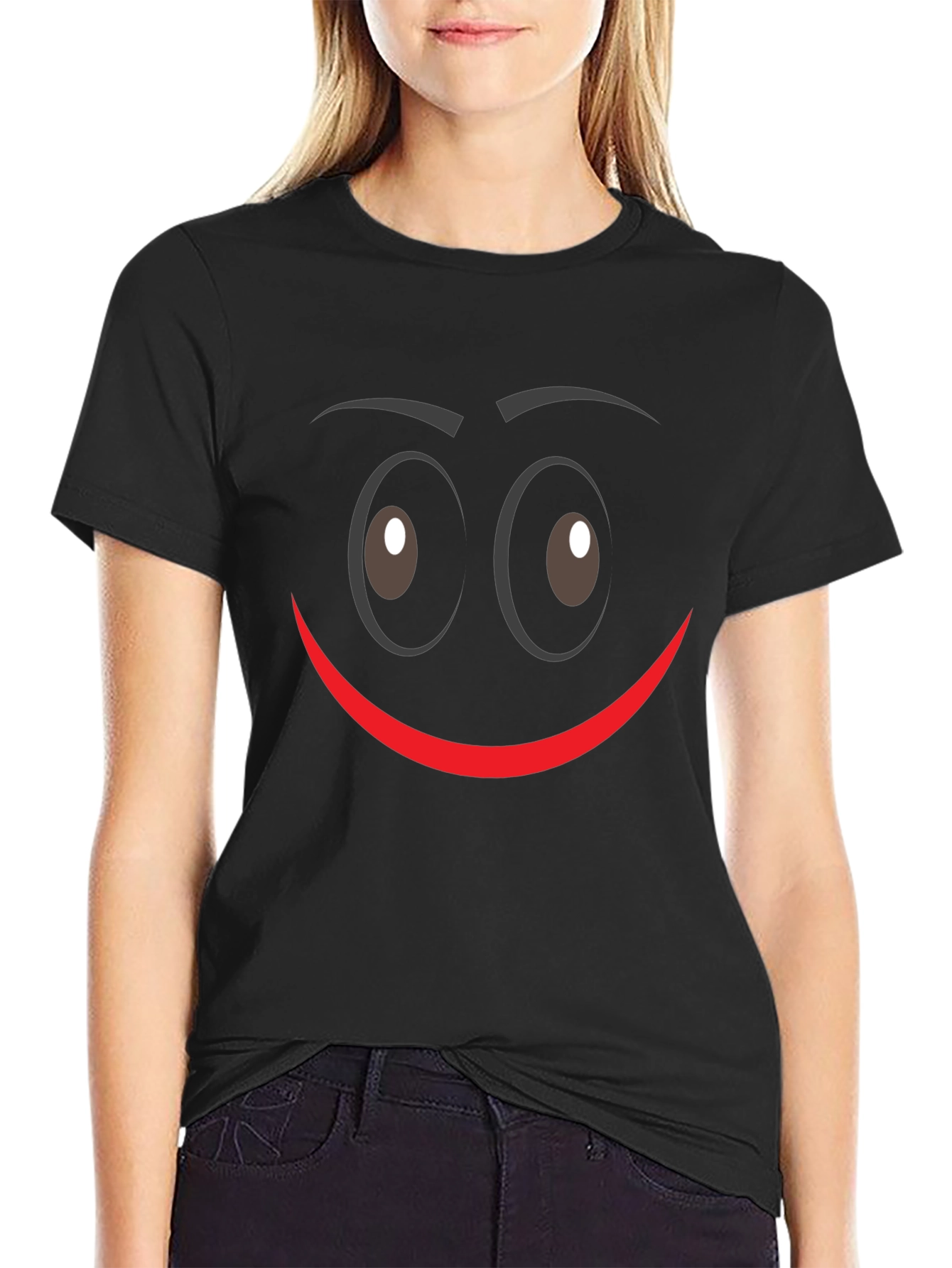 Funny Smiley Face Graphic Tee - Unisex Black T-Shirt