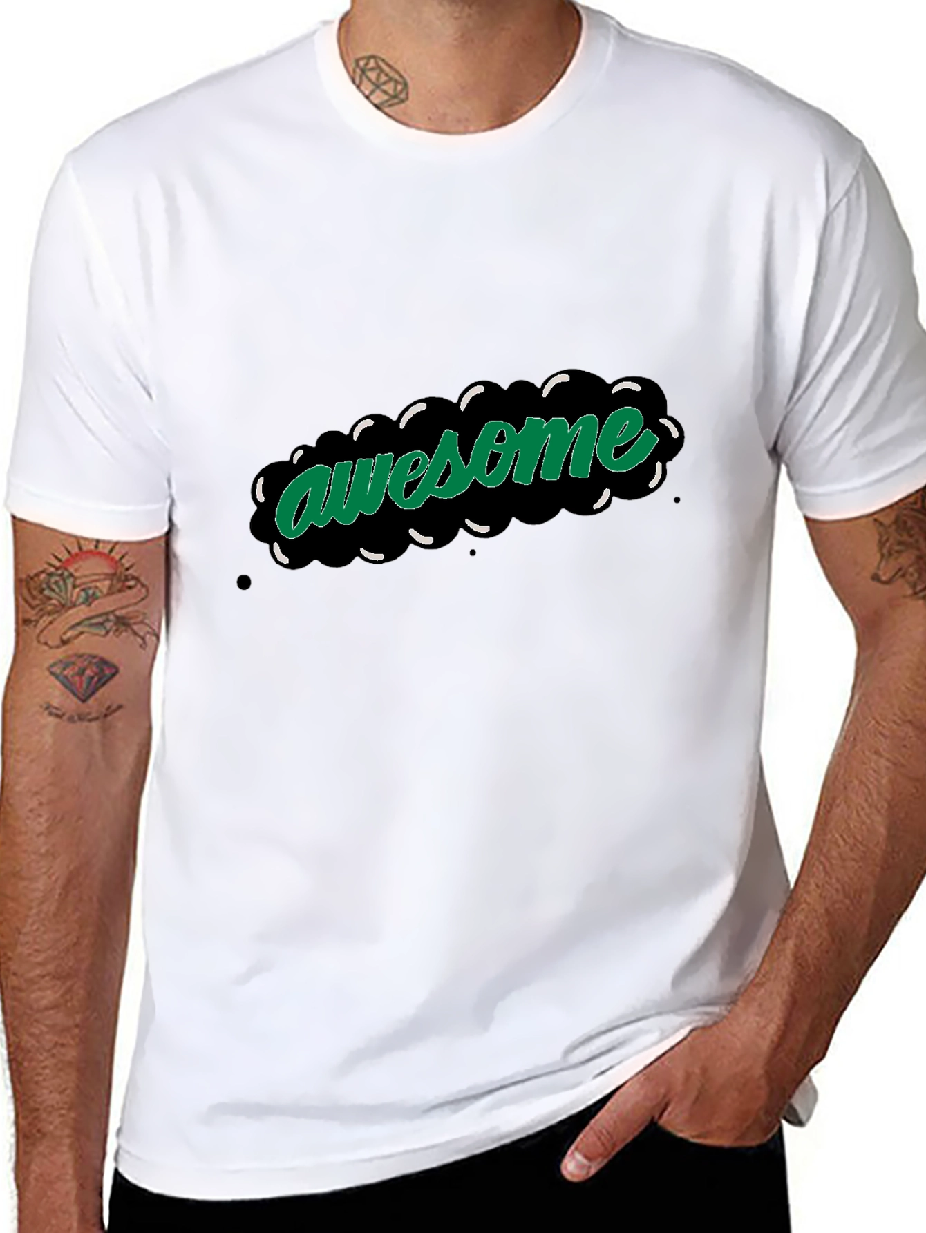 Awesome Graphic Print Black T-Shirt