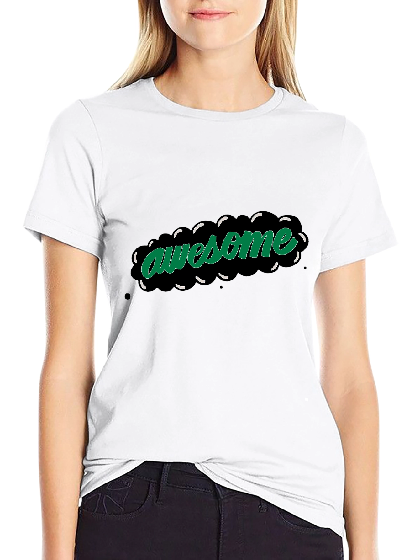 Awesome Graphic Print Black T-Shirt