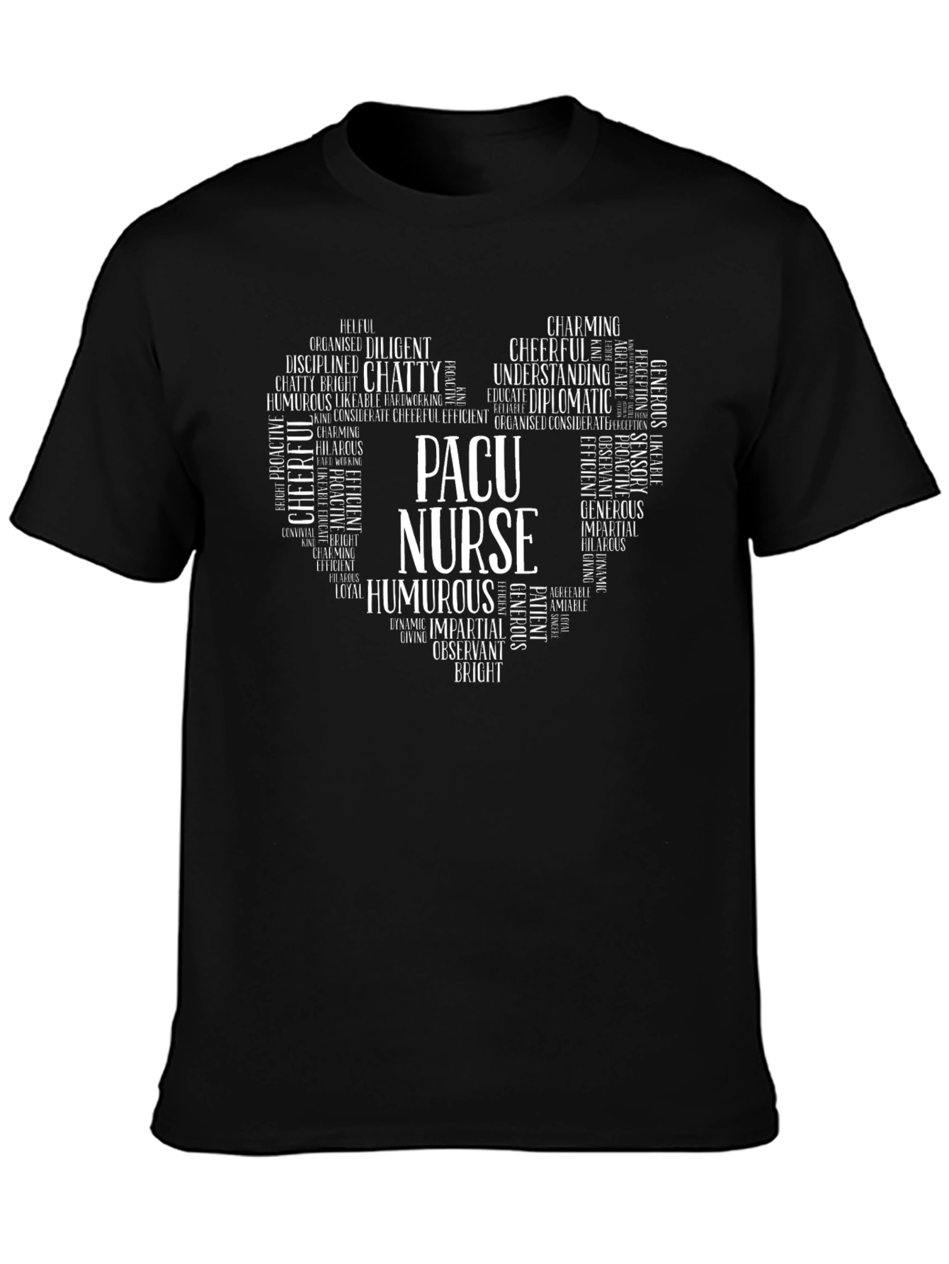 PACU Nurse Heart Word Art T-Shirt