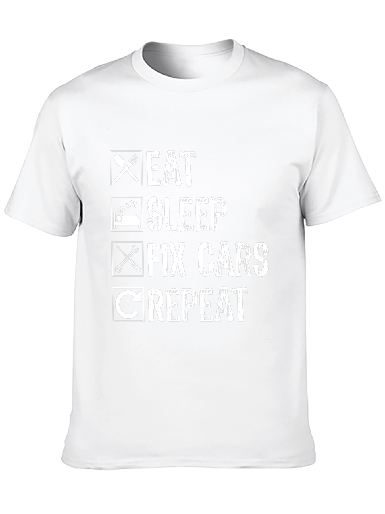 Eat Sleep Fix Cars Repeat Graphic T-Shirt