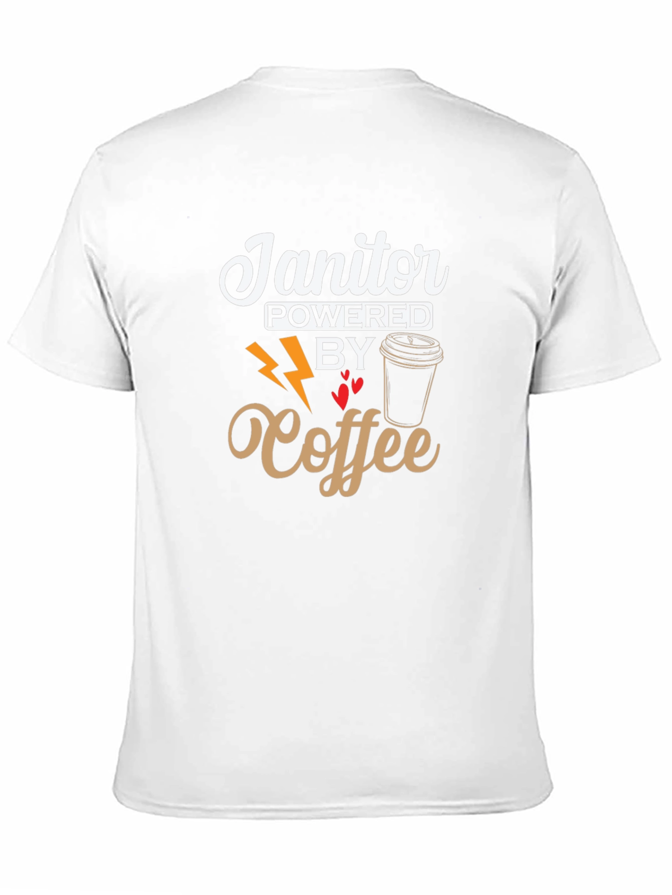 Janitor Powered By Coffee Black T-Shirt
