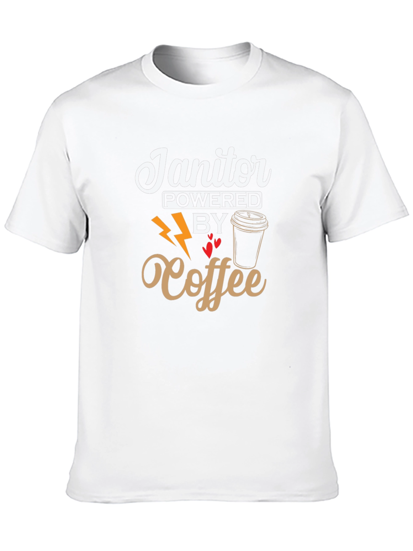 Janitor Powered By Coffee Black T-Shirt