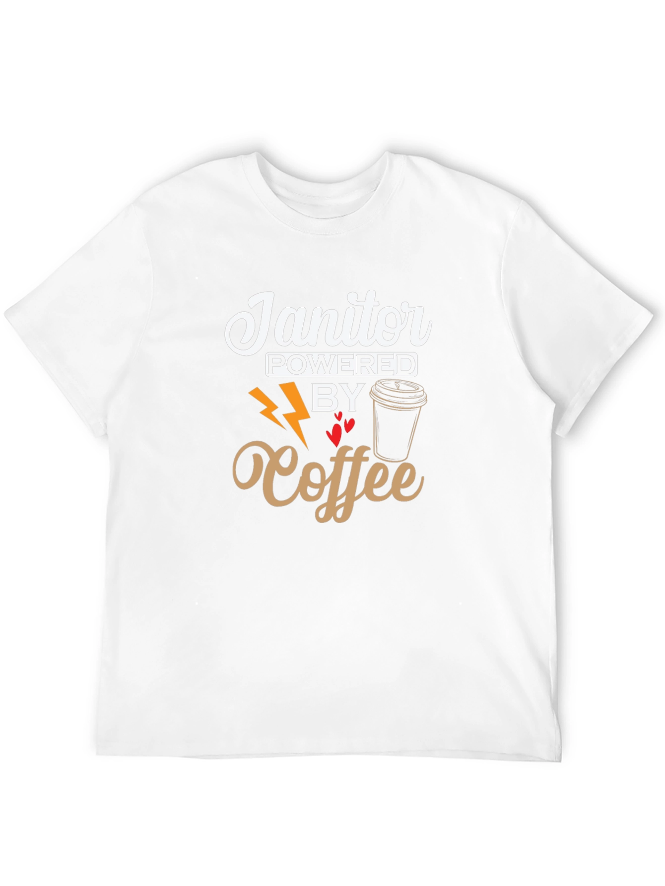 Janitor Powered By Coffee Black T-Shirt