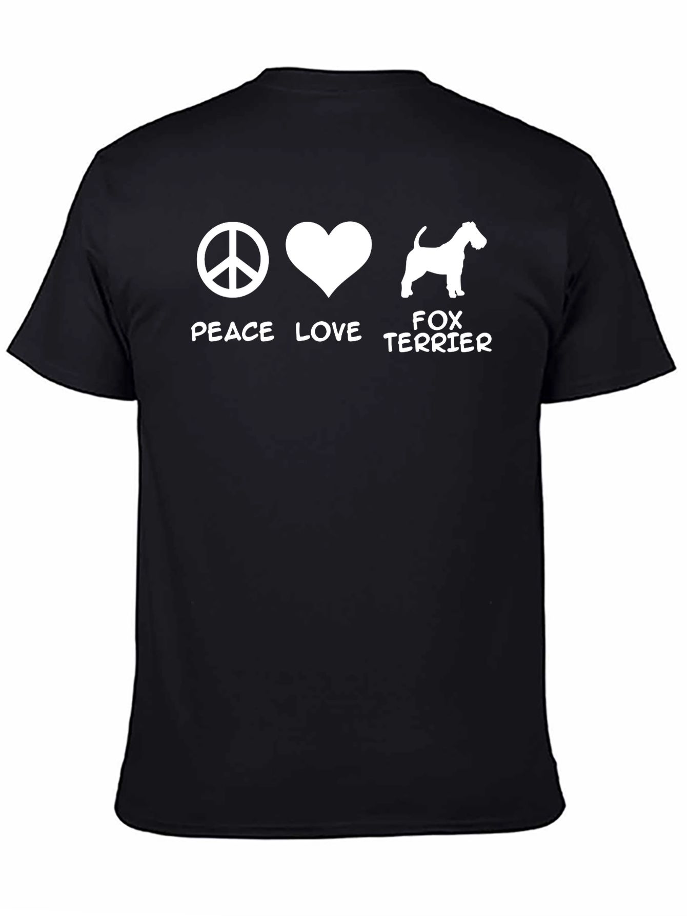 Peace Love Fox Terrier Graphic T-Shirt