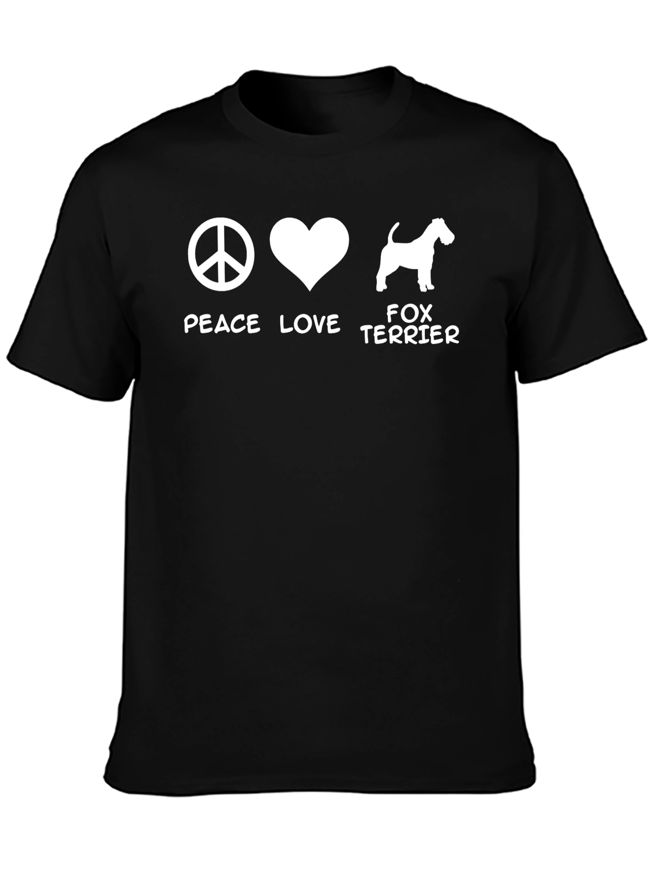 Peace Love Fox Terrier Graphic T-Shirt