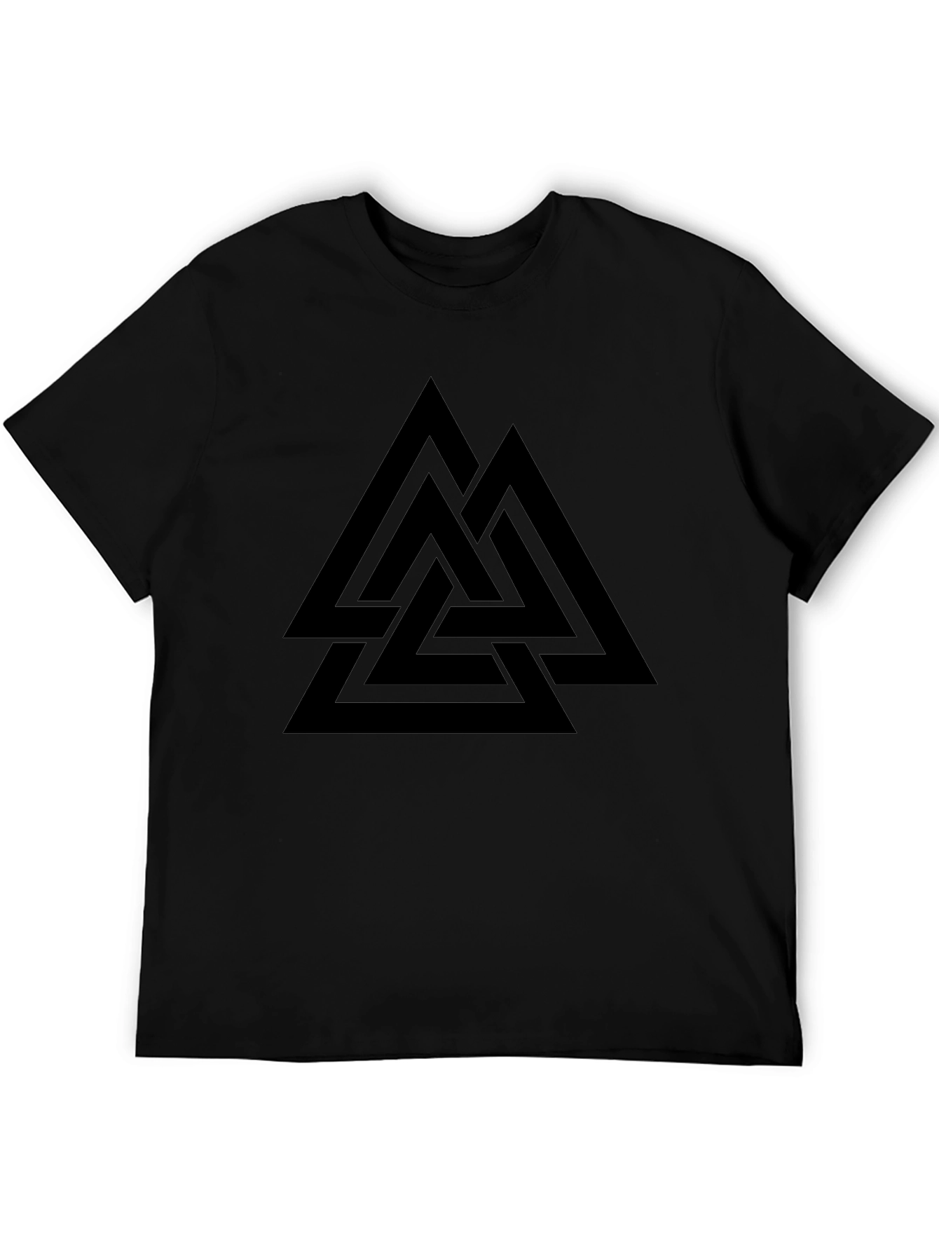 Valknut Black T-Shirt - Norse Viking Symbol