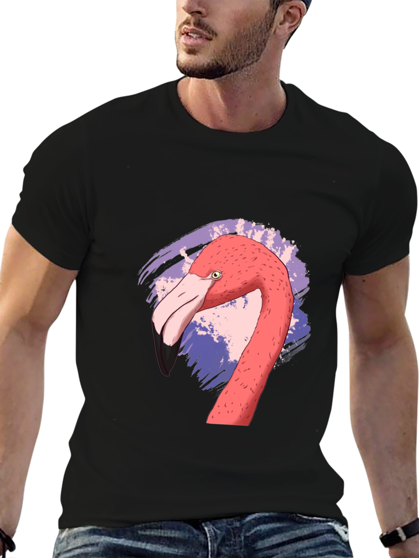 Flamingo Graphic Black T-Shirt