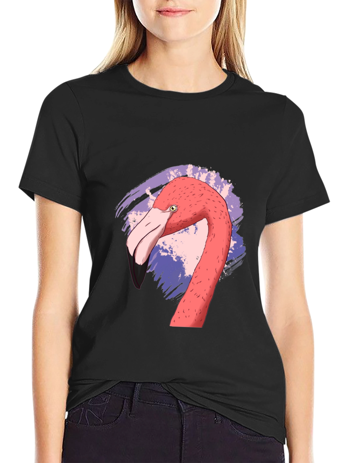 Flamingo Graphic Black T-Shirt