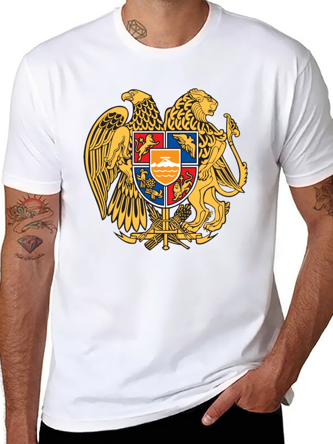 Armenian Coat of Arms T-Shirt - Premium Black Tee