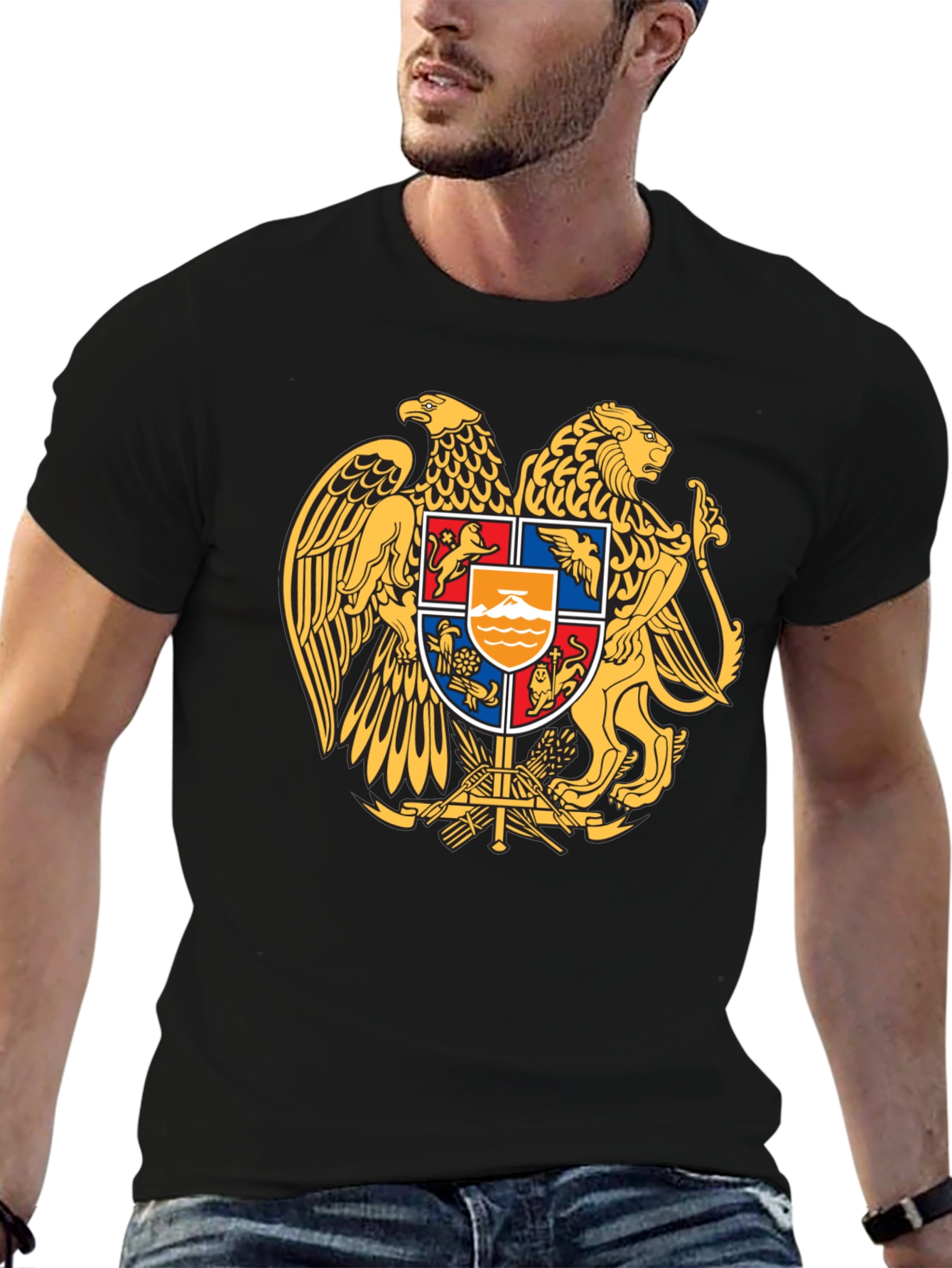 Armenian Coat of Arms T-Shirt - Premium Black Tee