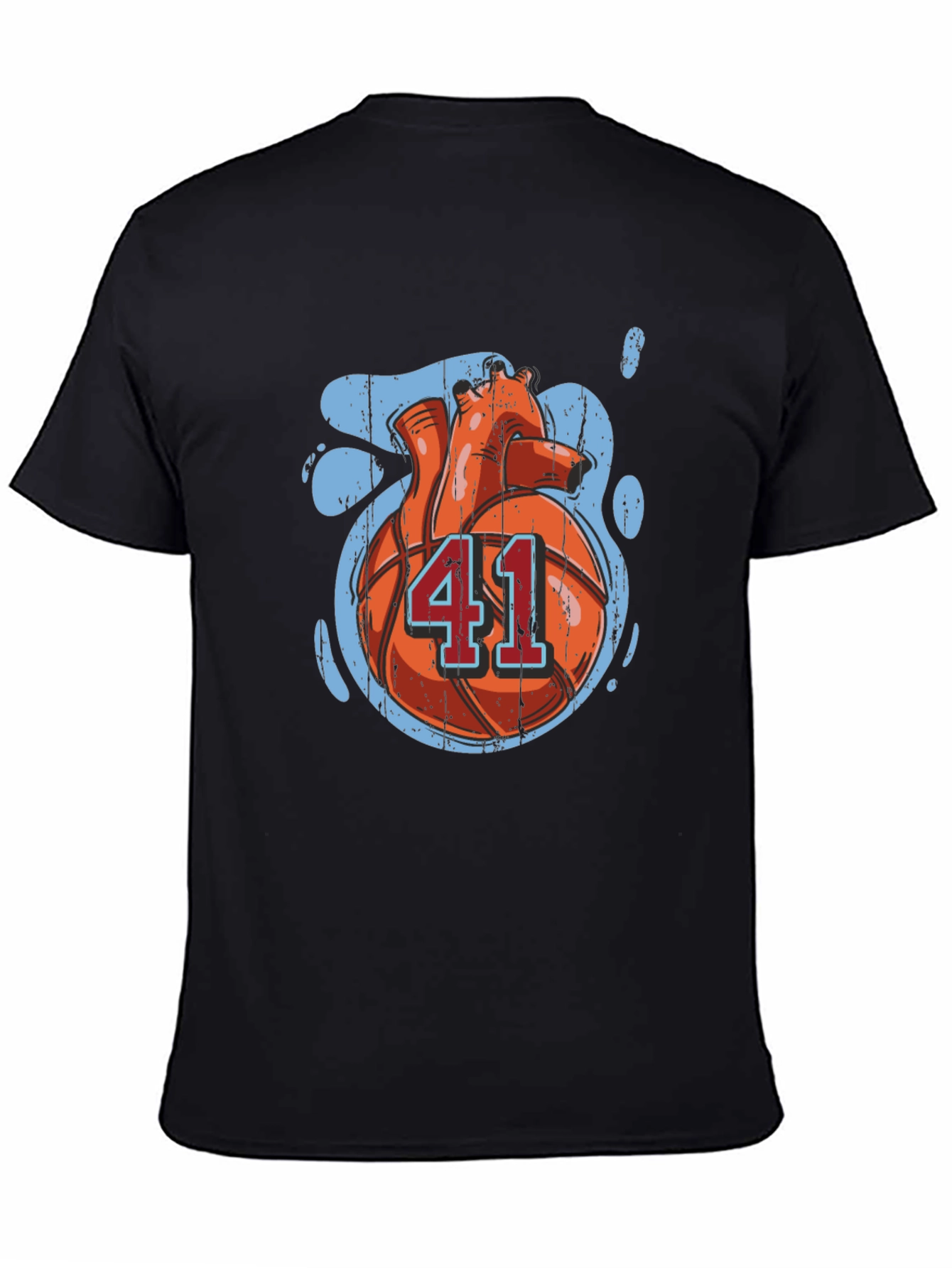 Basketball Heart Number 41 Graphic T-Shirt