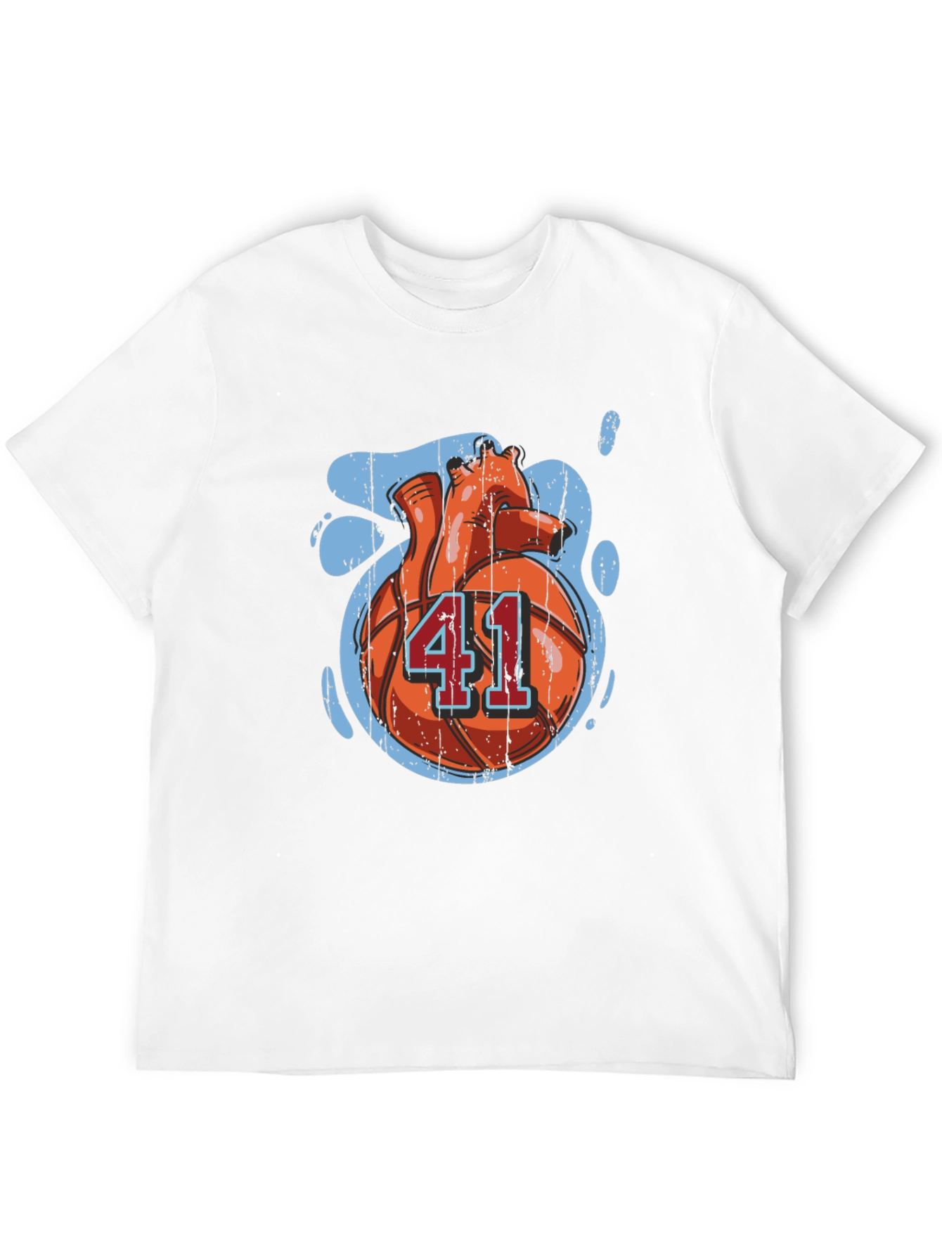 Basketball Heart Number 41 Graphic T-Shirt
