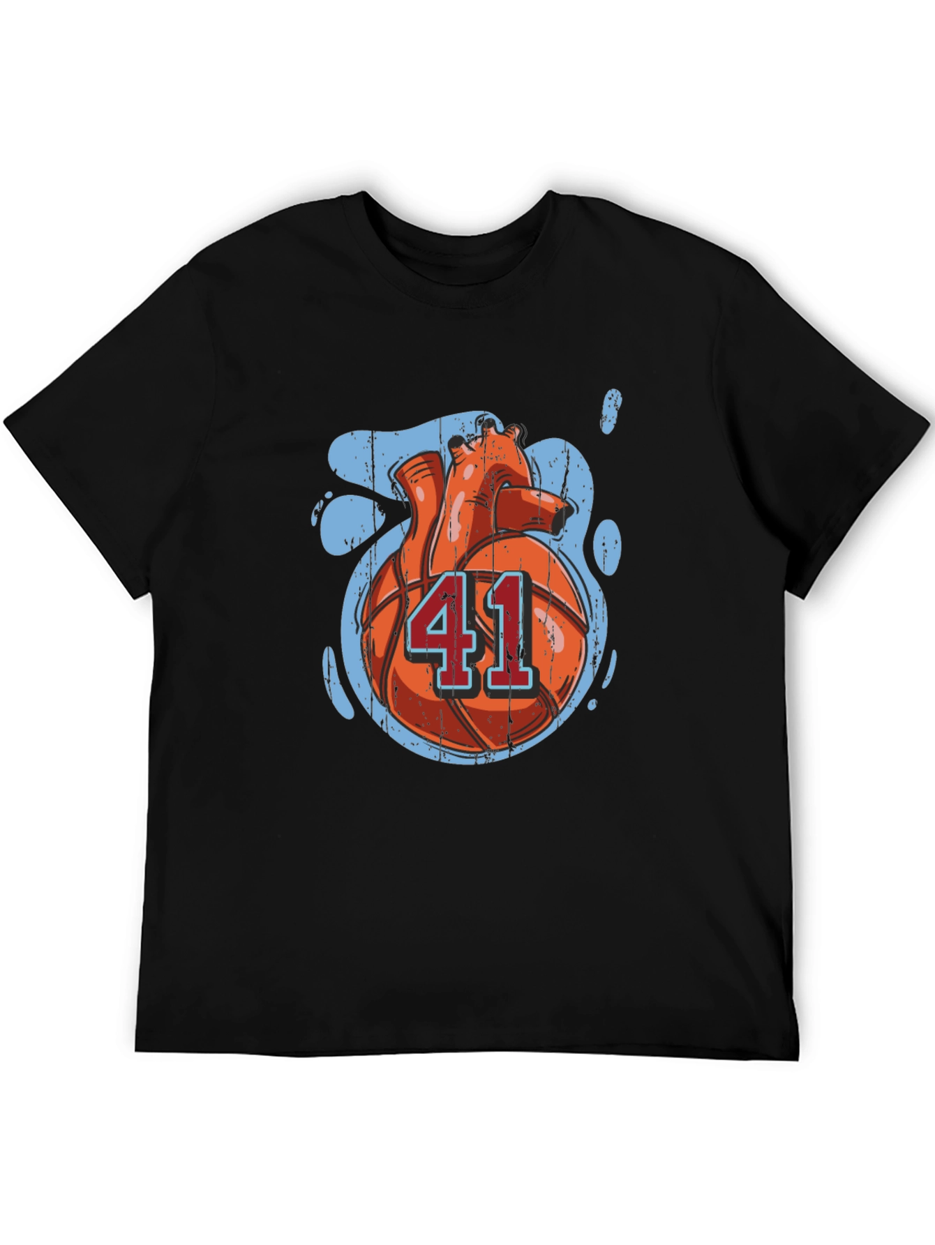 Basketball Heart Number 41 Graphic T-Shirt