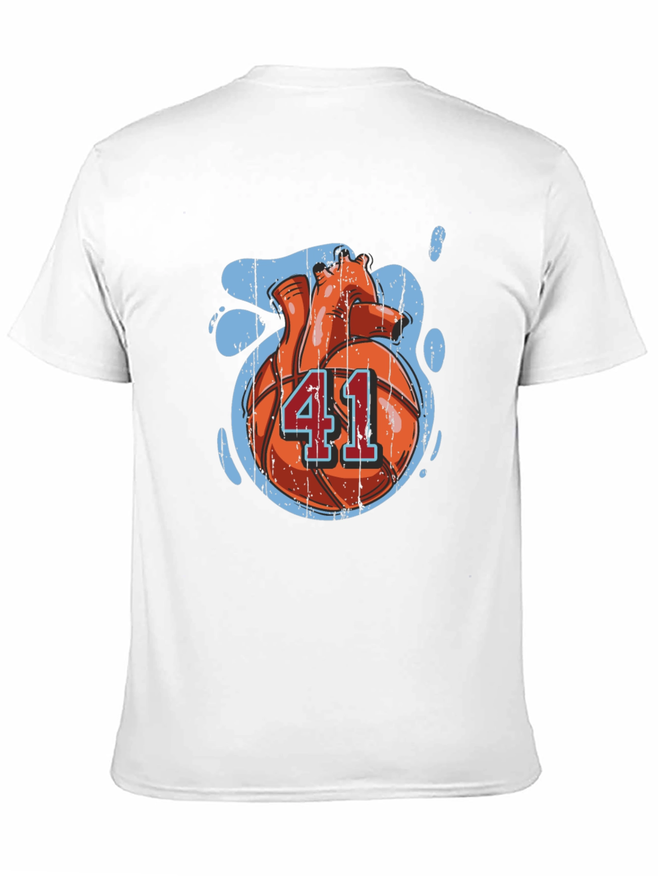 Basketball Heart Number 41 Graphic T-Shirt