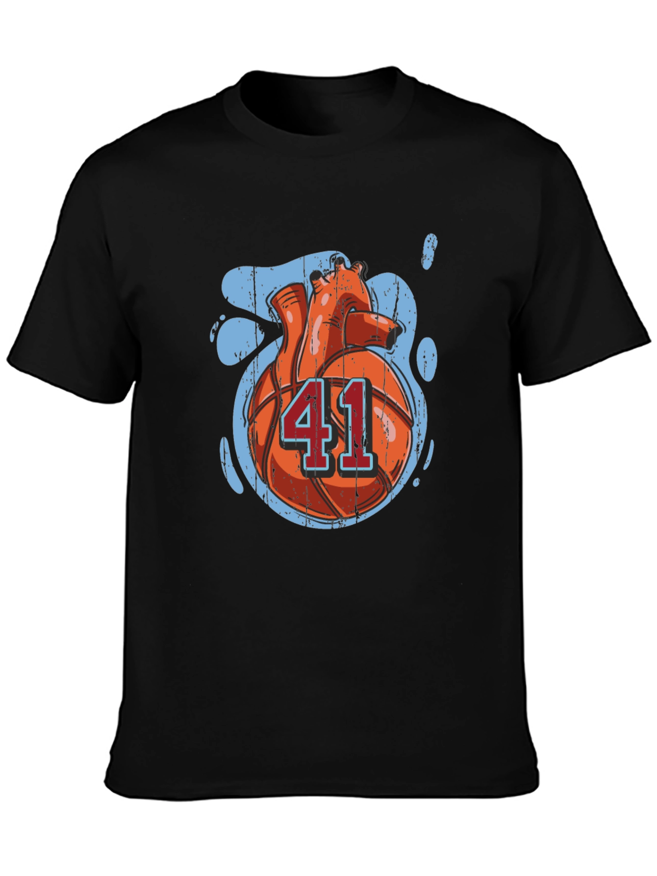 Basketball Heart Number 41 Graphic T-Shirt