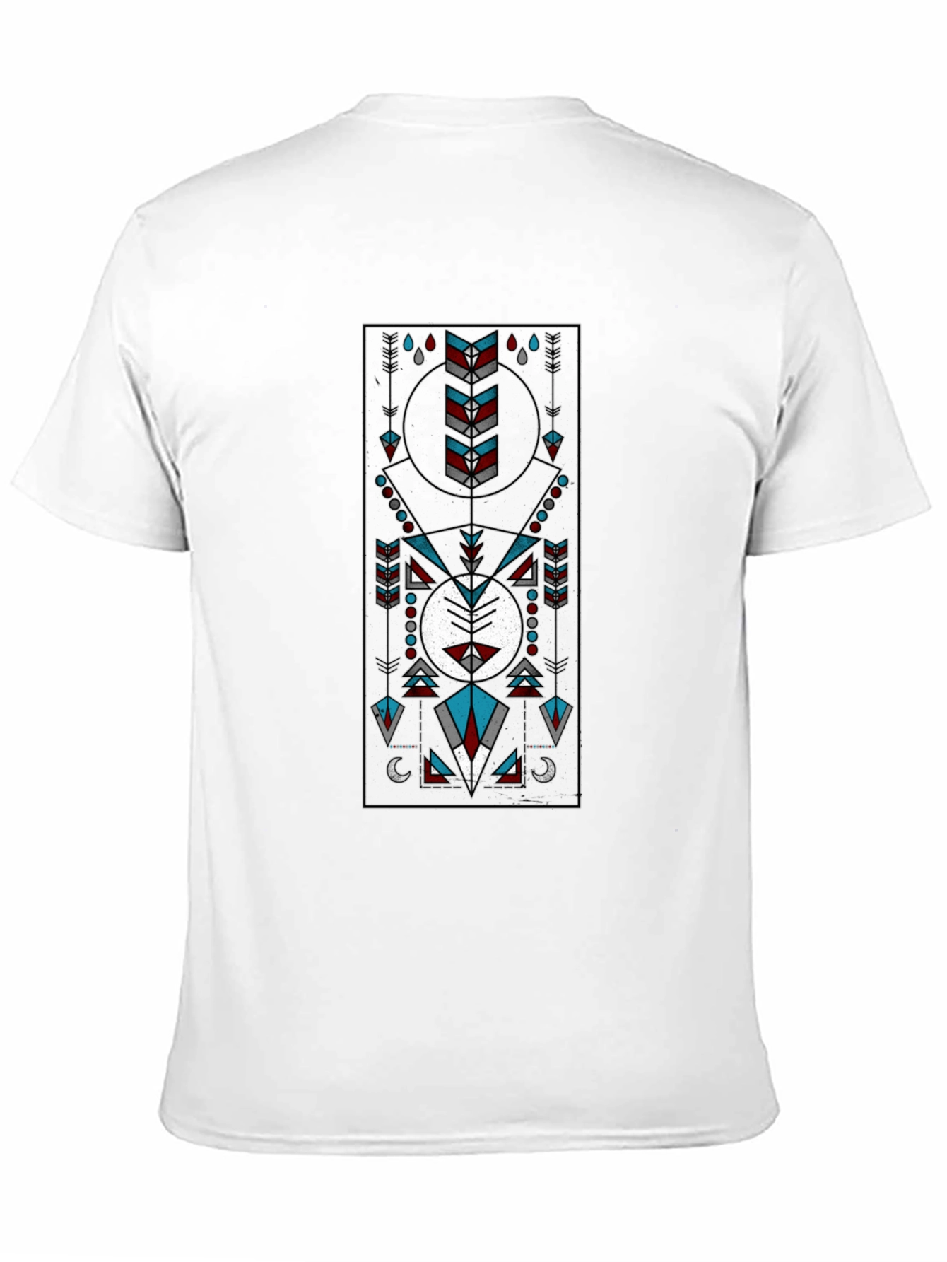 Geometric Tribal Design Black T-Shirt