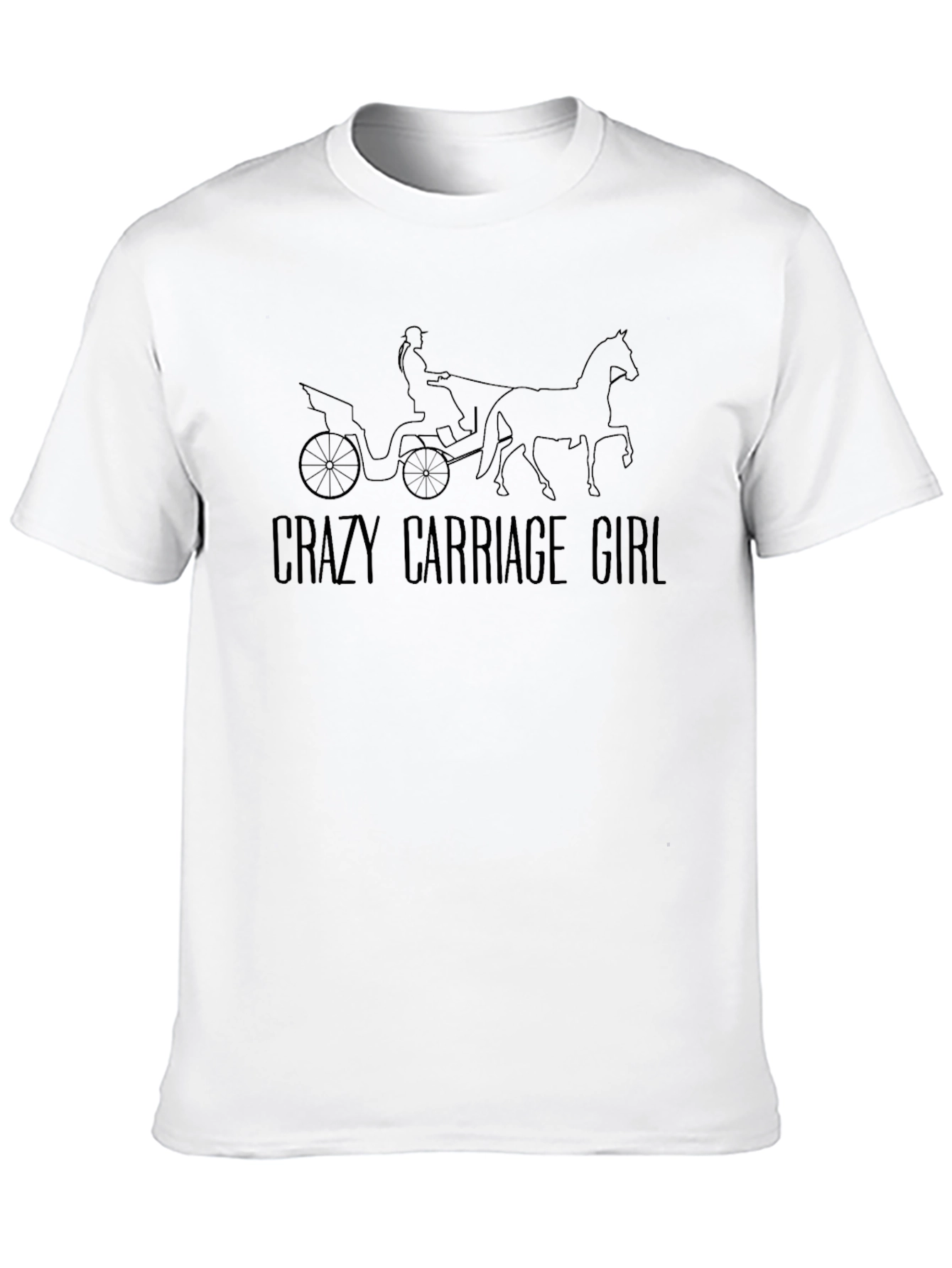 Crazy Carriage Girl Graphic Tee - Black