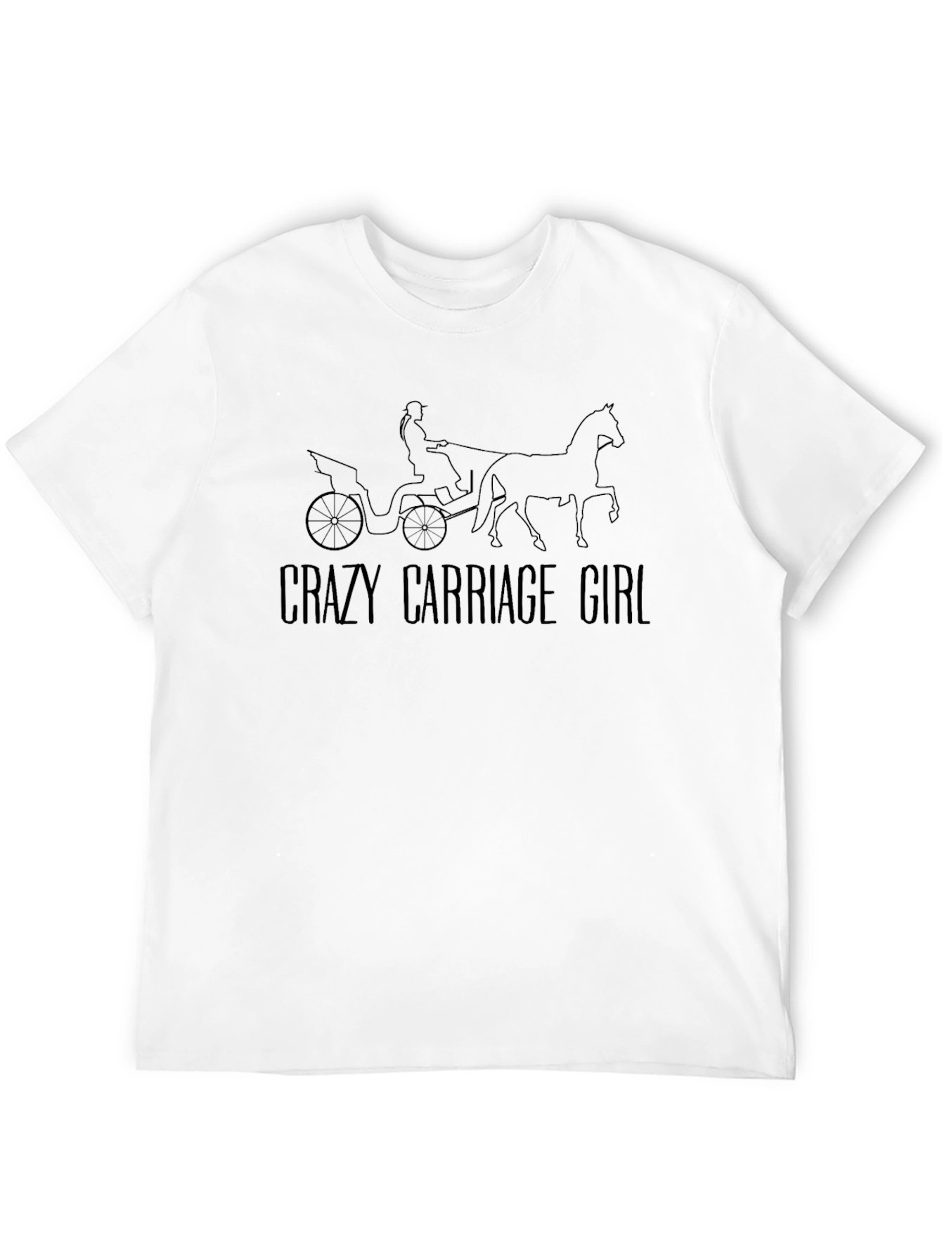 Crazy Carriage Girl Graphic Tee - Black