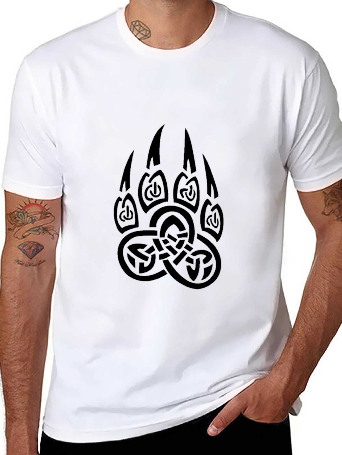 Black Bear Claw Celtic Knot T-Shirt