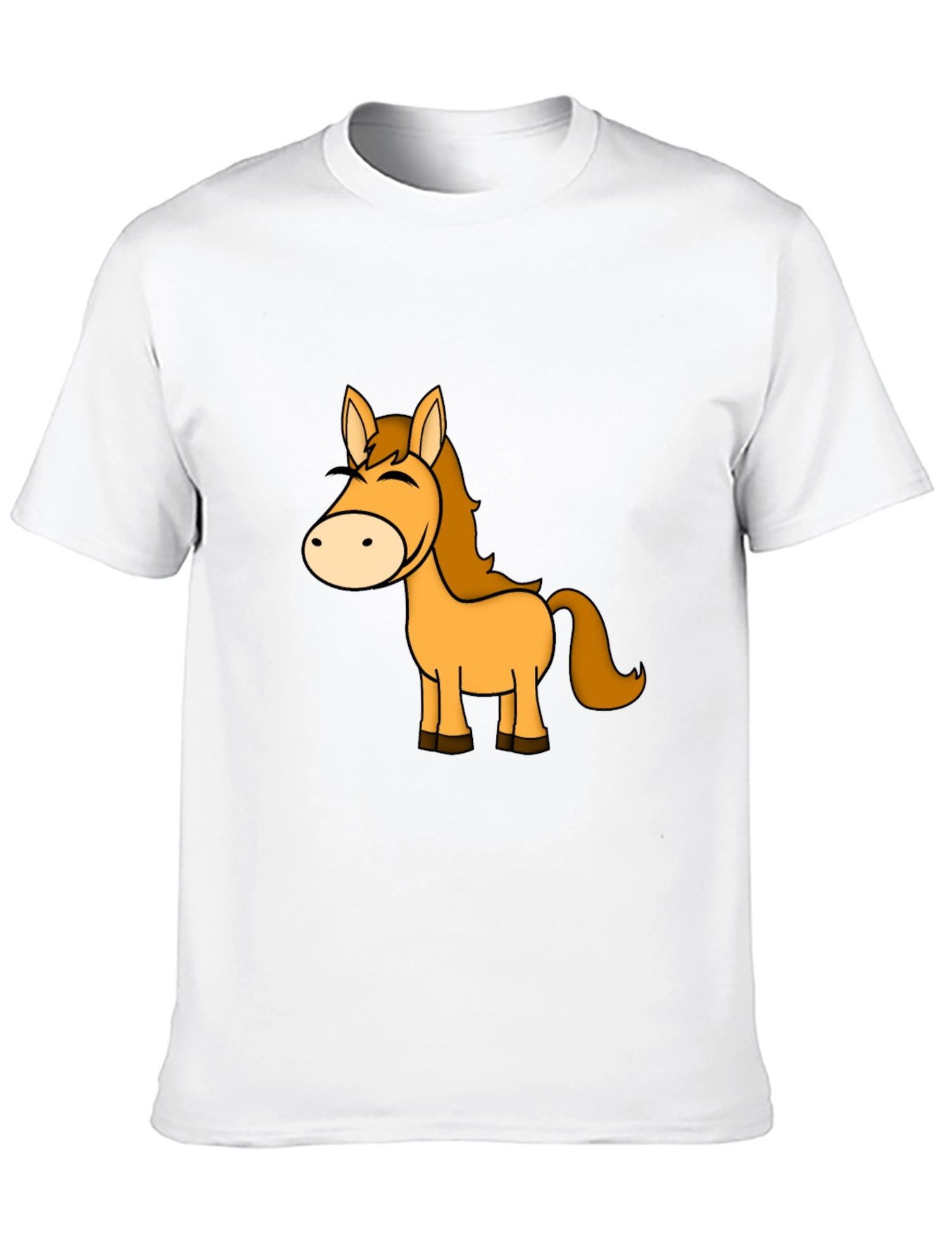 Horse Cartoon Graphic Black T-Shirt