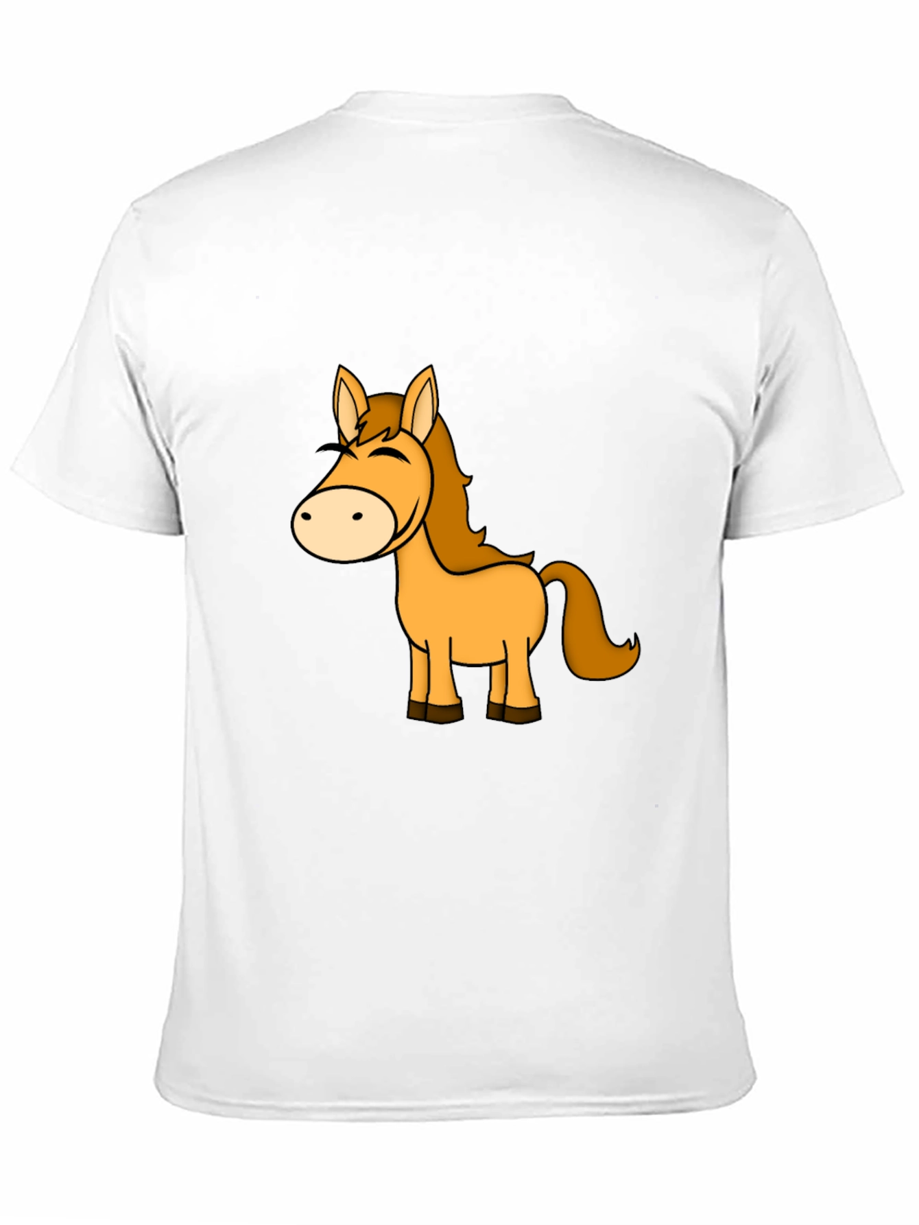Horse Cartoon Graphic Black T-Shirt