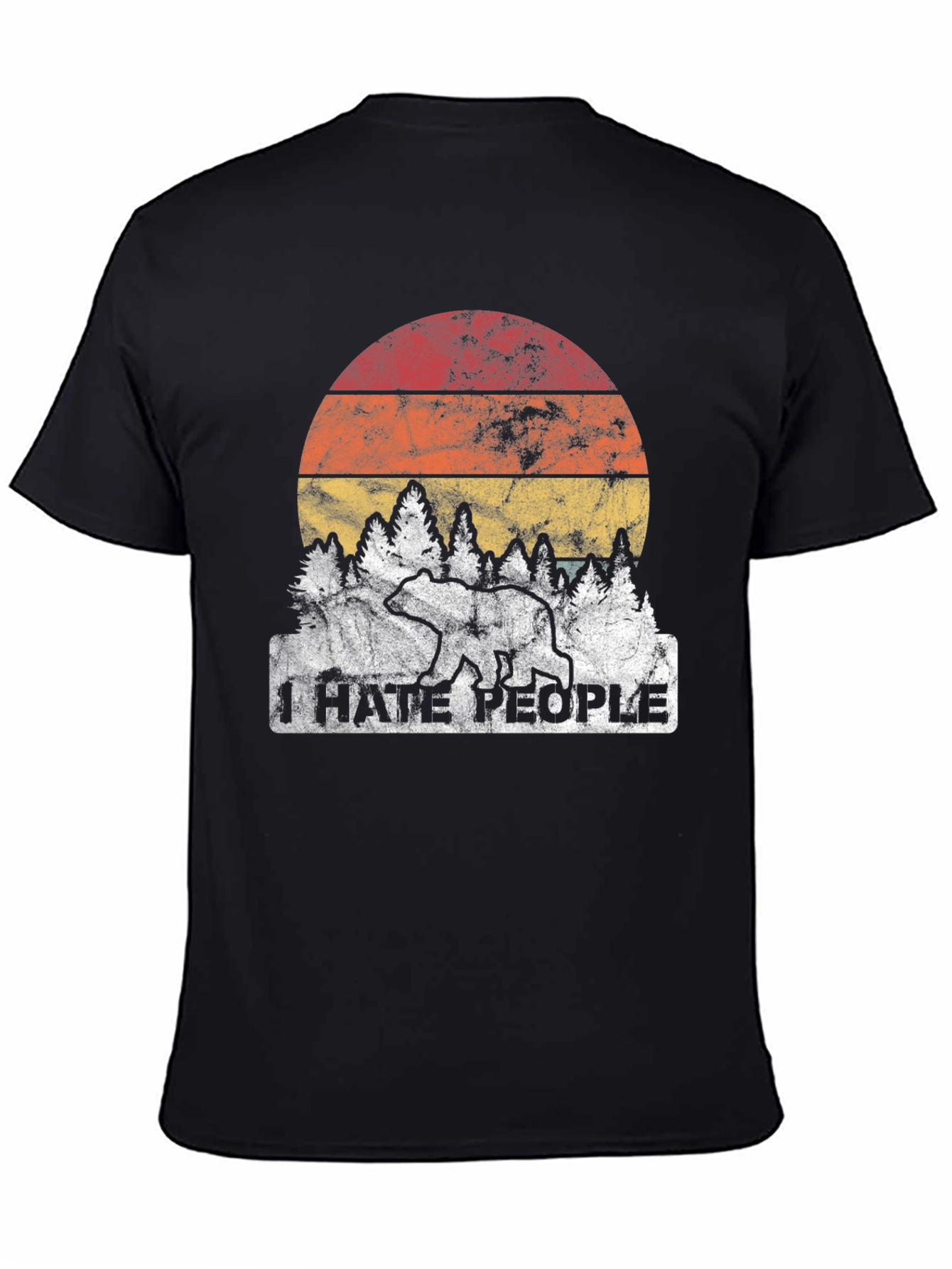 I Hate People Bear Graphic T-Shirt