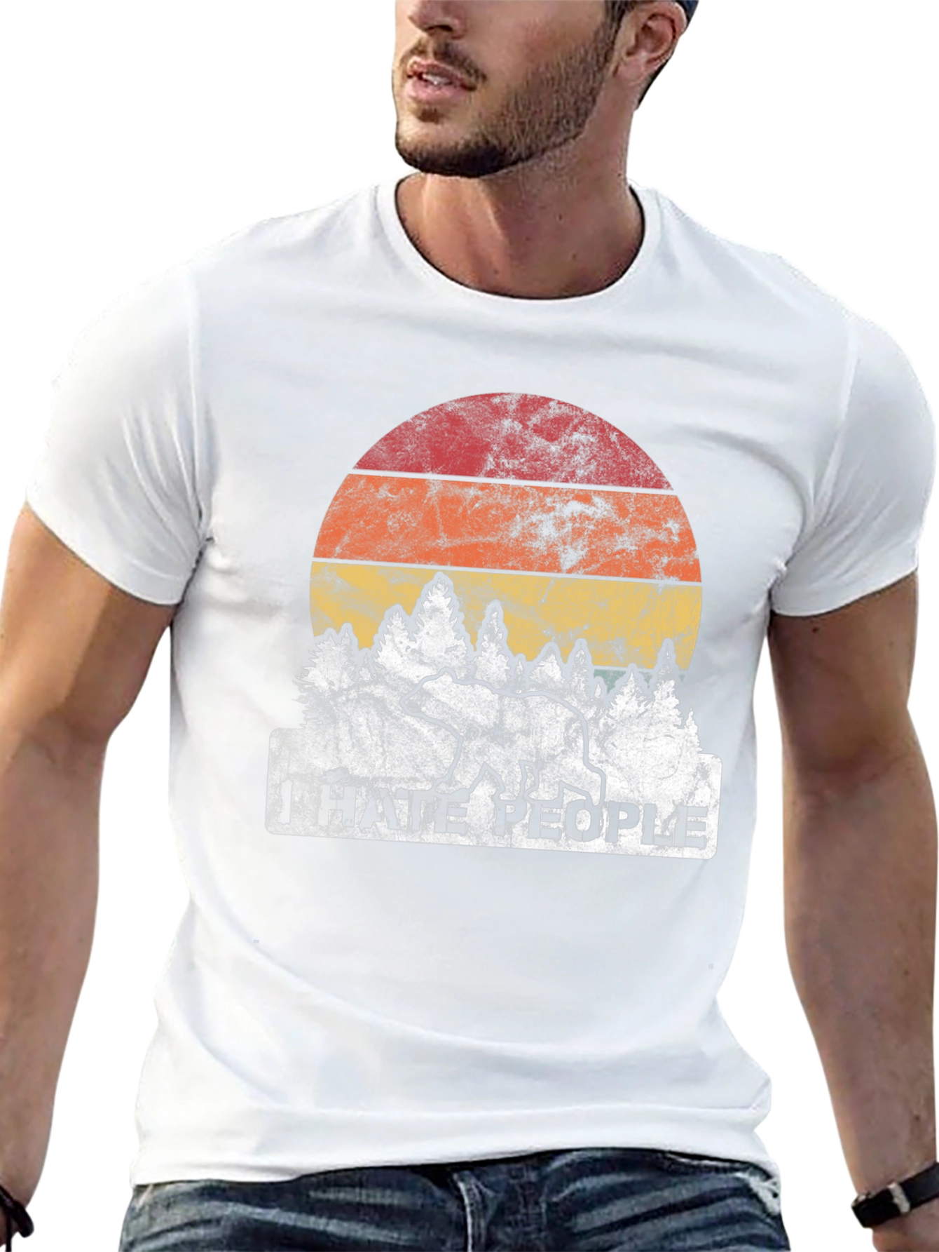 I Hate People Bear Graphic T-Shirt