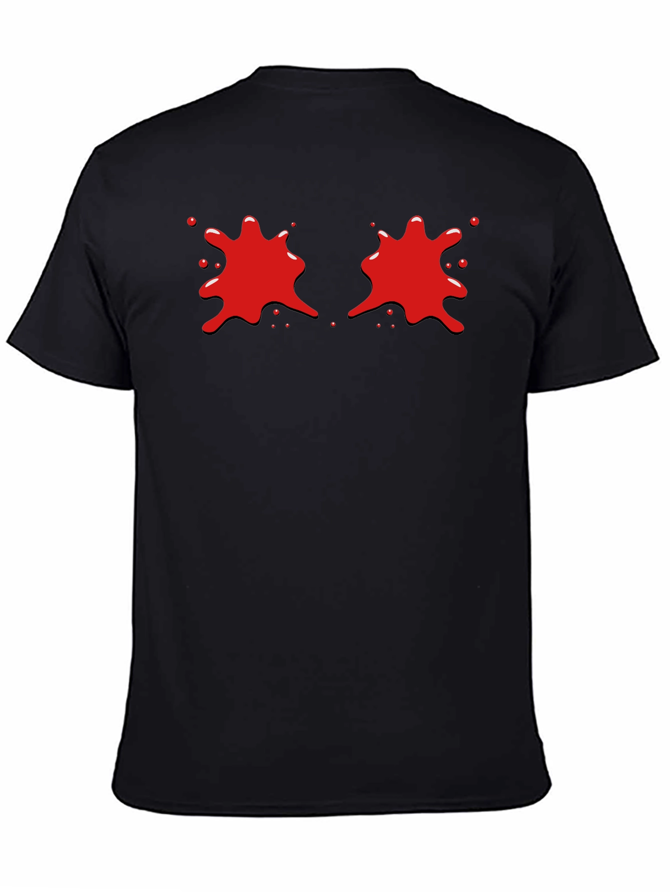 Red Splatter Graphic Black T-Shirt