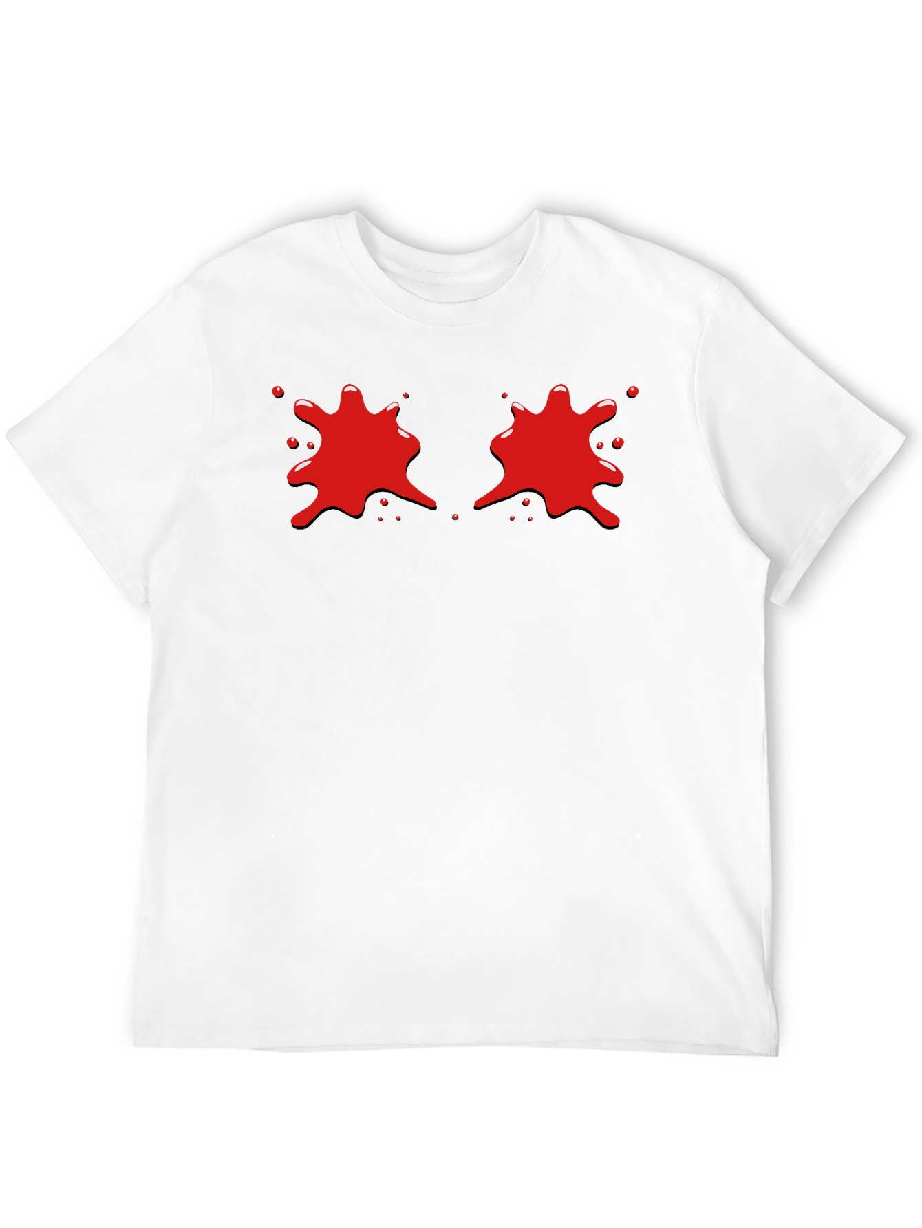 Red Splatter Graphic Black T-Shirt