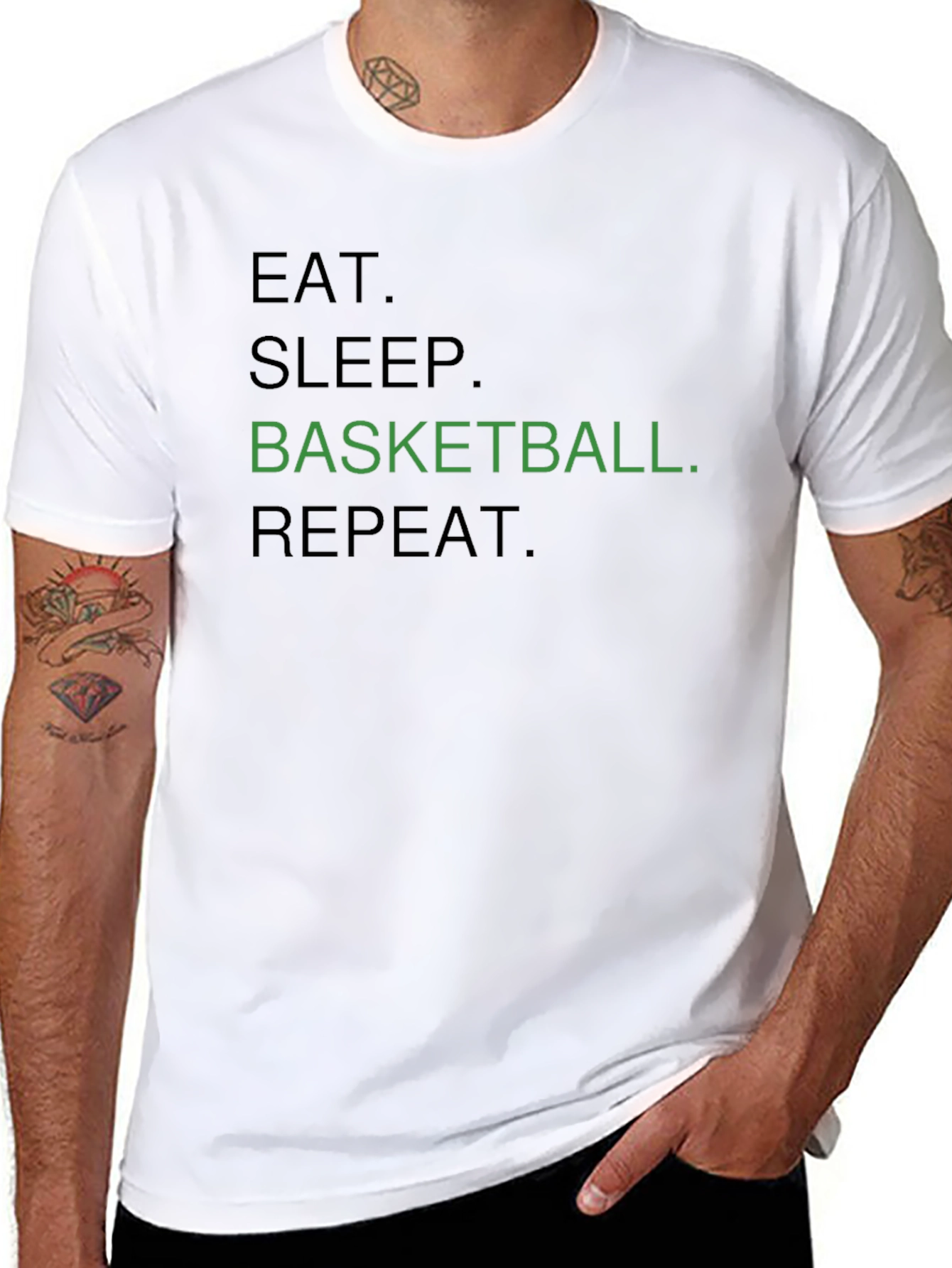 Eat Sleep Basketball Repeat Graphic Tee