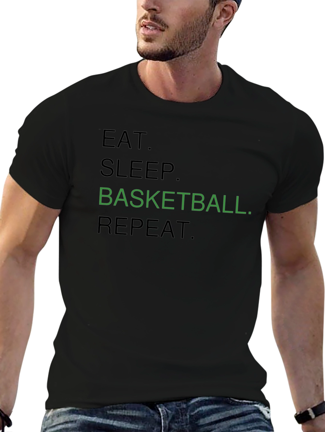 Eat Sleep Basketball Repeat Graphic Tee