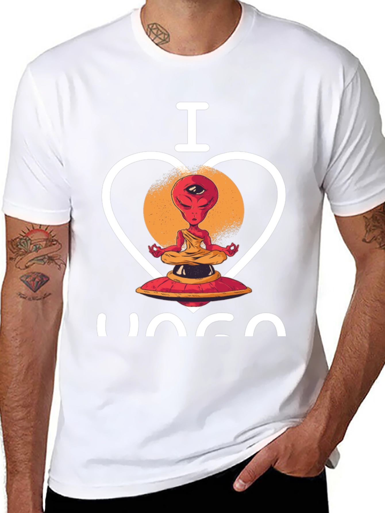 I Love Yoga Alien Graphic Tee