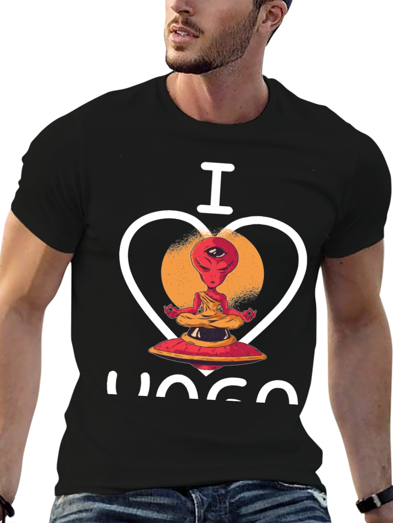 I Love Yoga Alien Graphic Tee