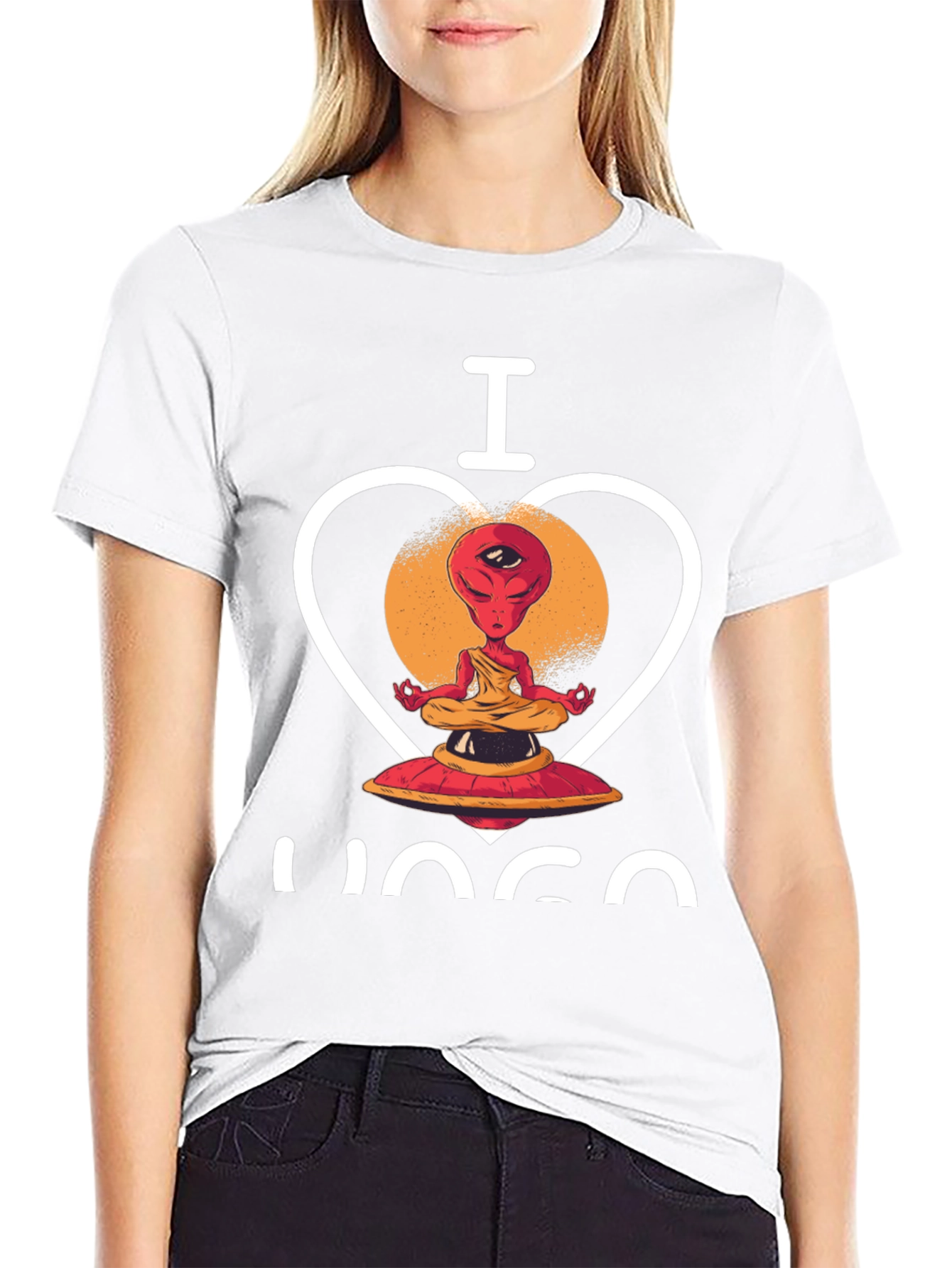 I Love Yoga Alien Graphic Tee