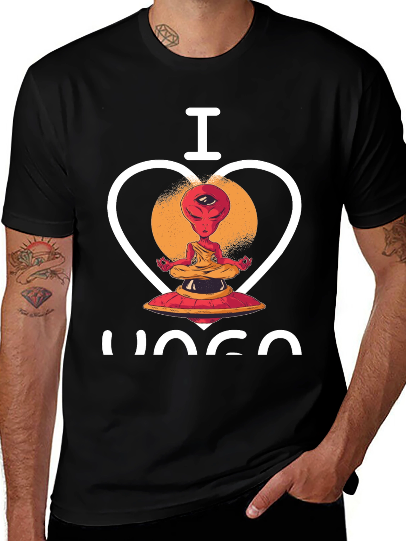 I Love Yoga Alien Graphic Tee