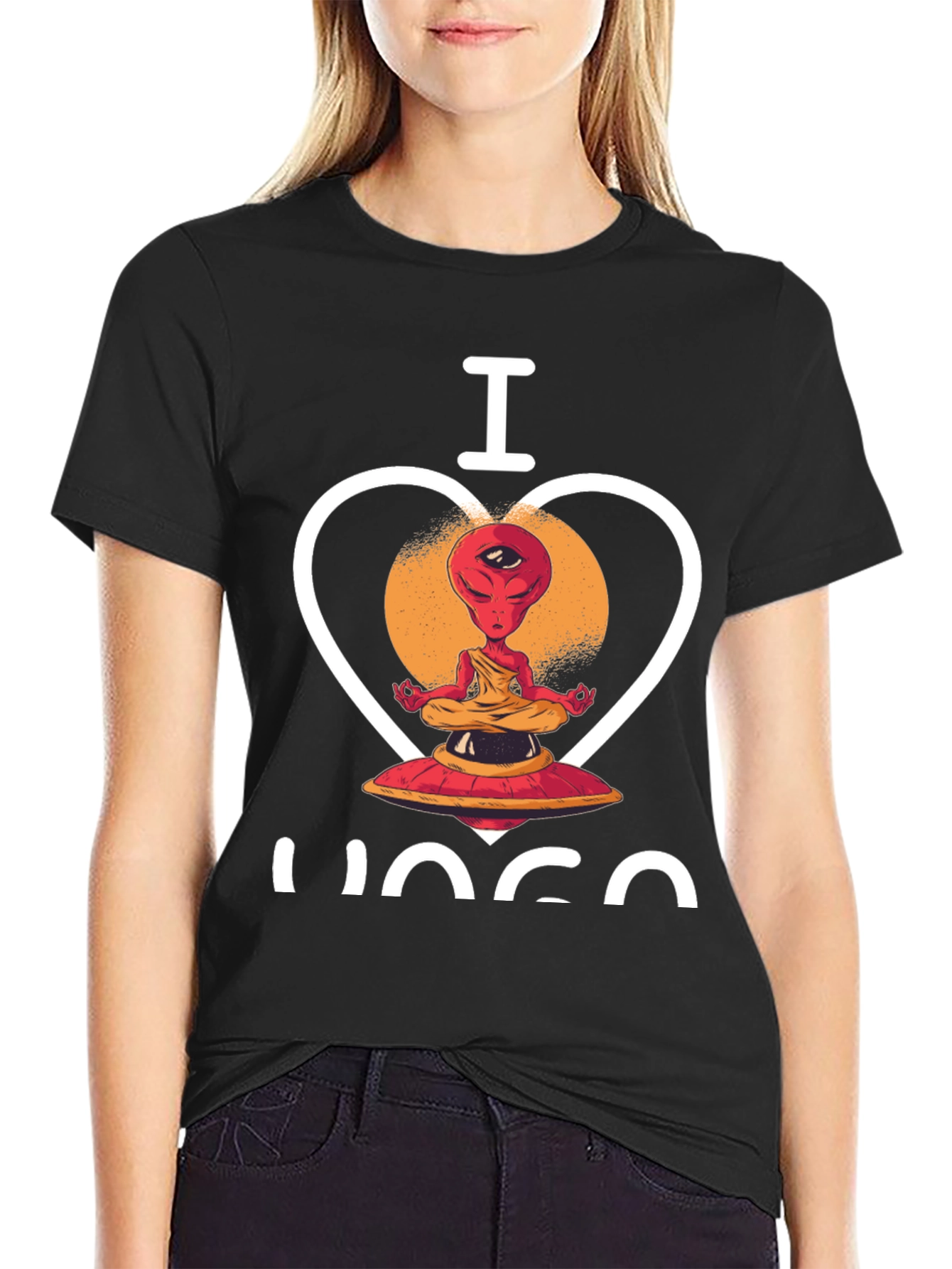I Love Yoga Alien Graphic Tee
