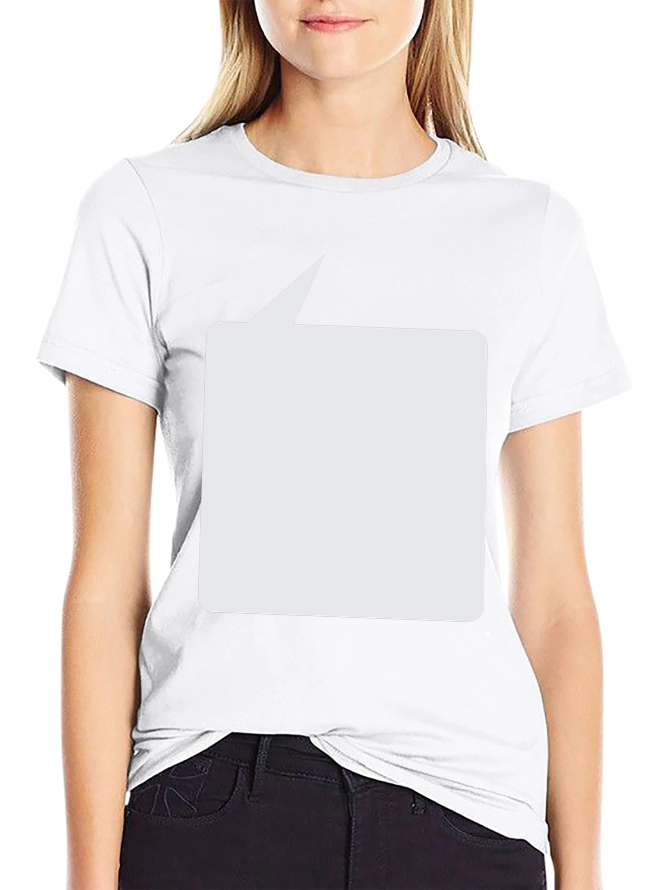 Black T-Shirt with Blank Speech Bubble