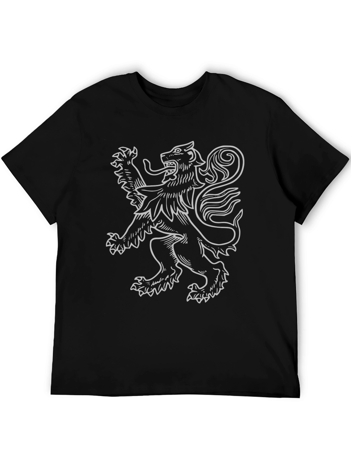 Lion Rampant Graphic Tee - Black Cotton Blend