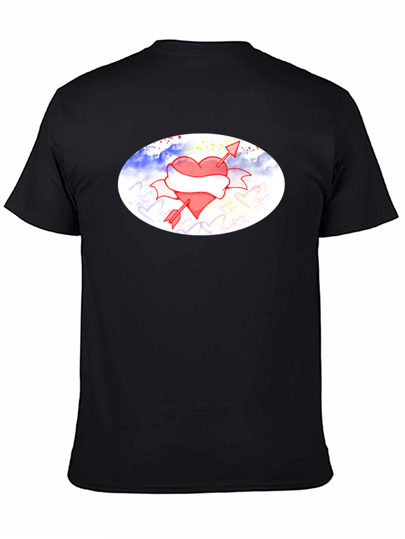 Heart & Arrow Graphic Black T-Shirt