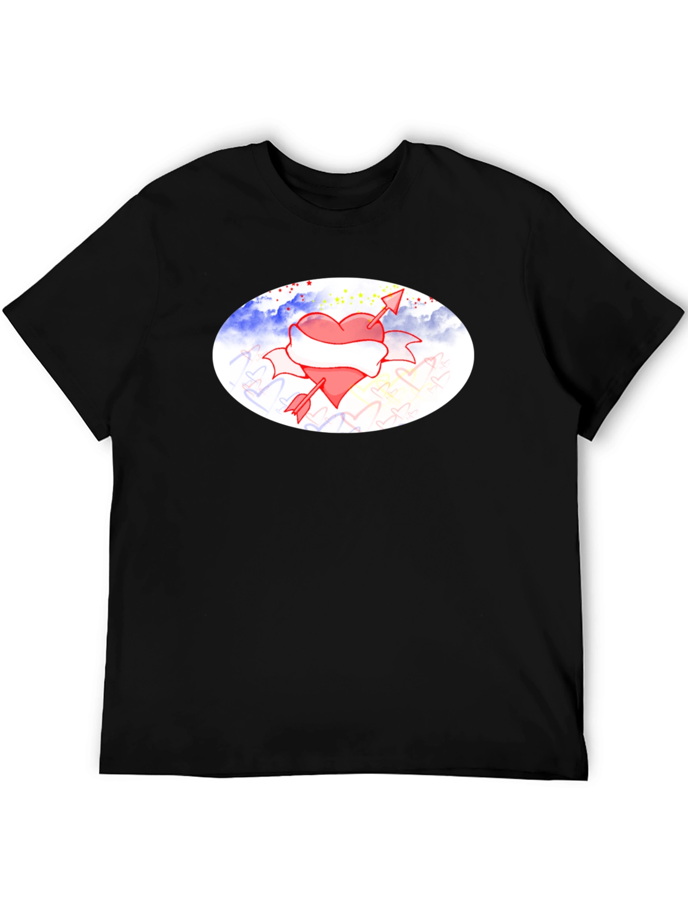 Heart & Arrow Graphic Black T-Shirt