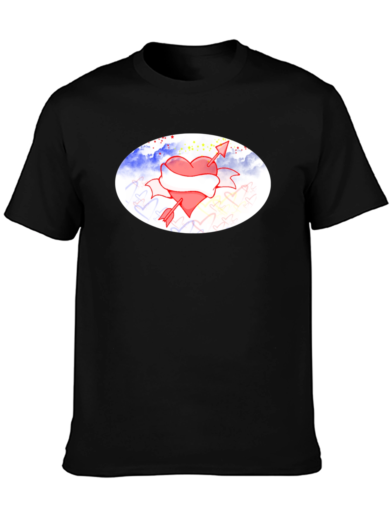 Heart & Arrow Graphic Black T-Shirt
