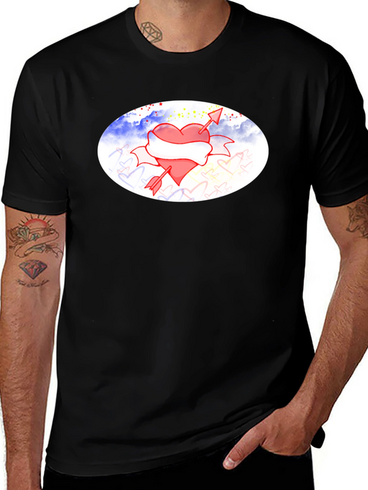 Heart & Arrow Graphic Black T-Shirt