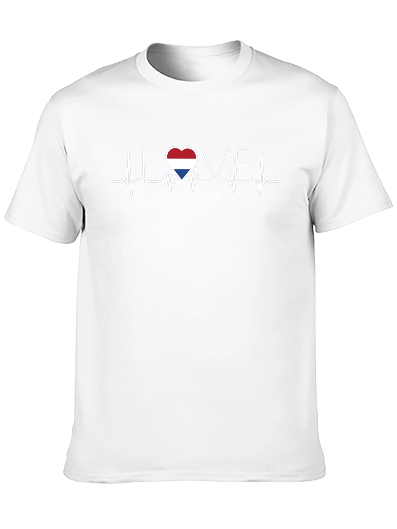 Heartbeat Love Netherlands Flag Graphic T-Shirt