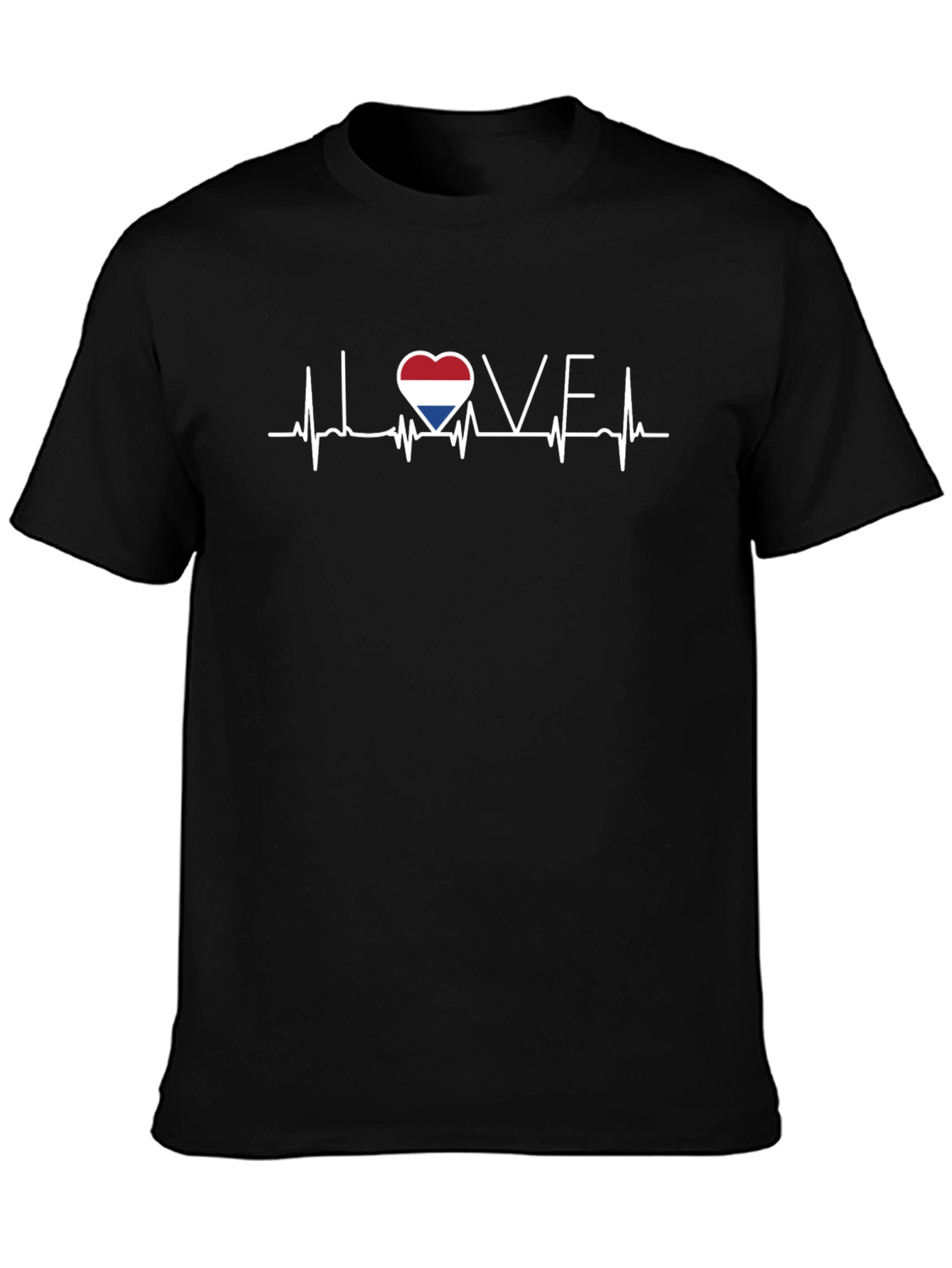 Heartbeat Love Netherlands Flag Graphic T-Shirt