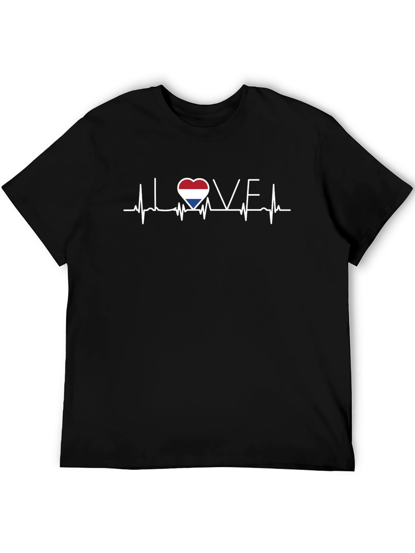 Heartbeat Love Netherlands Flag Graphic T-Shirt