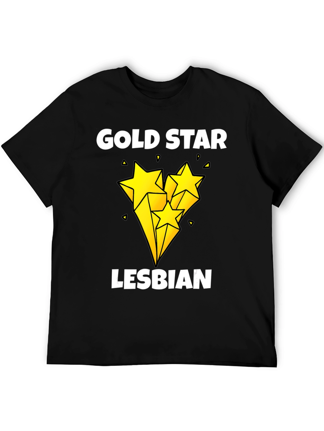 Gold Star Lesbian Pride Graphic Tee - Black